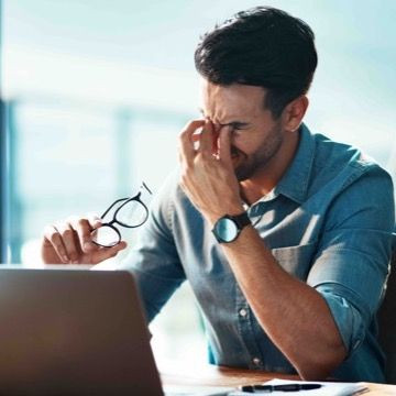 Man upset at computer