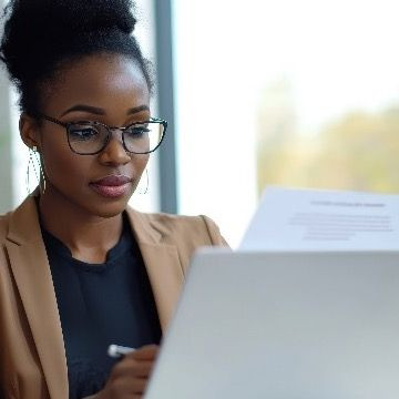 Woman writing a CV