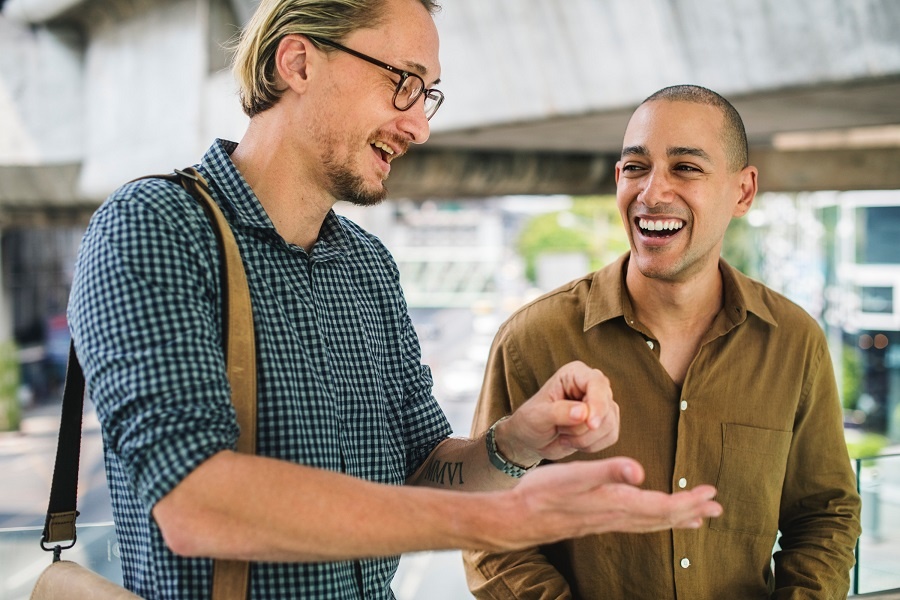 employees explaining team building